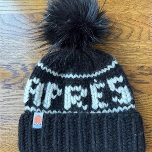 Sh*t That I Knit Black and White Pom Pom Beanie